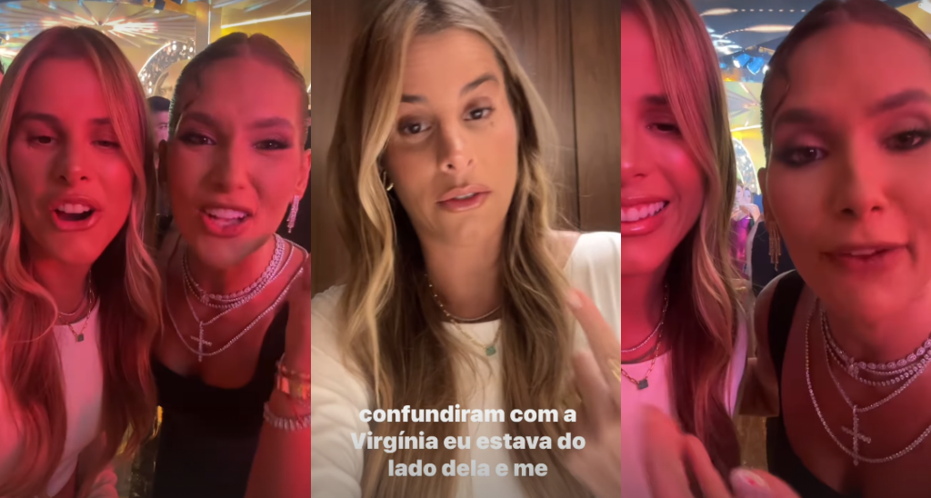 Gêmas? Shantal é confundida com Virginia em festa e brinca com semelhança