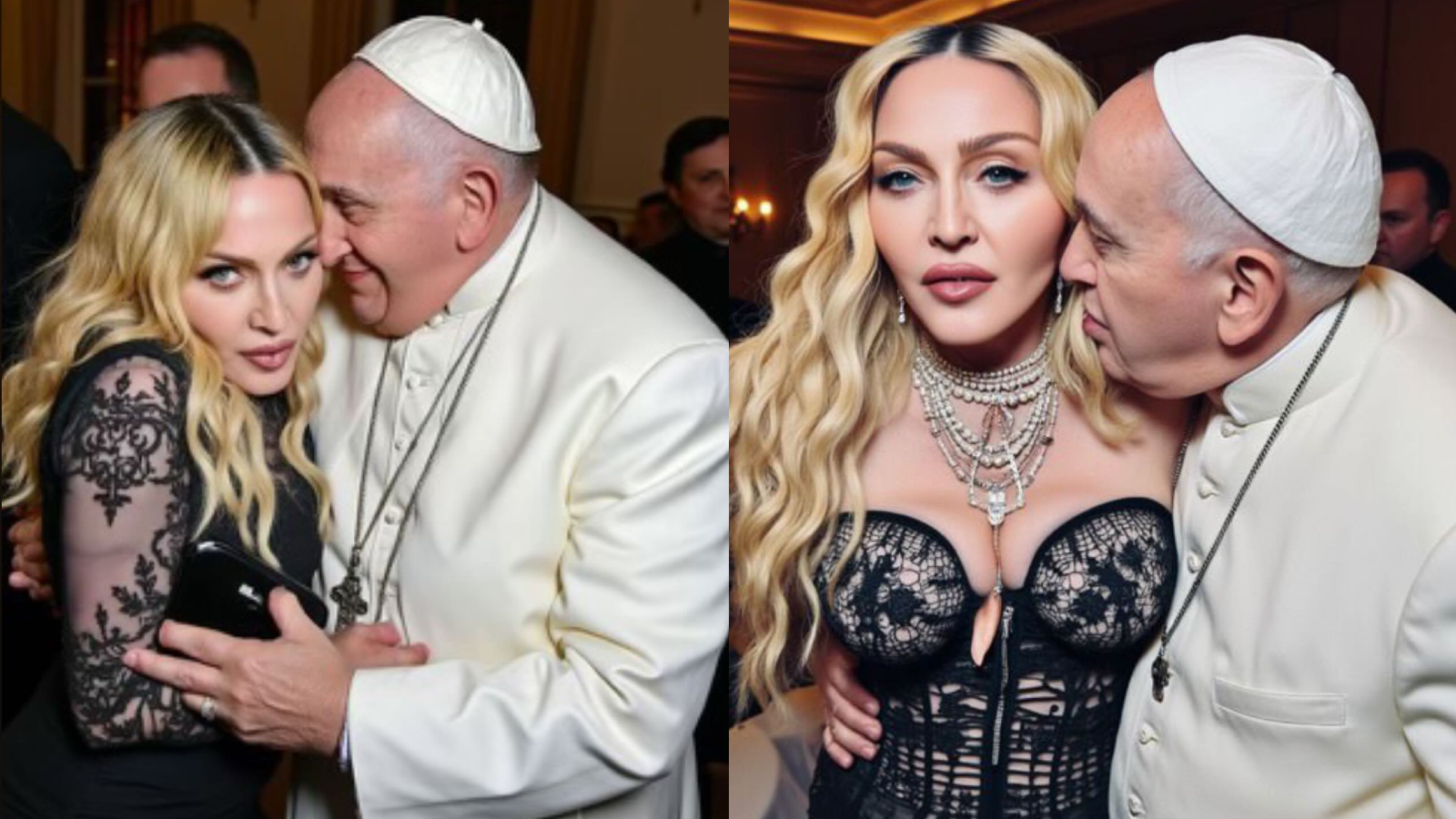 Madonna publica foto de IA abraçada com o Papa: “Indo para o final de semana“