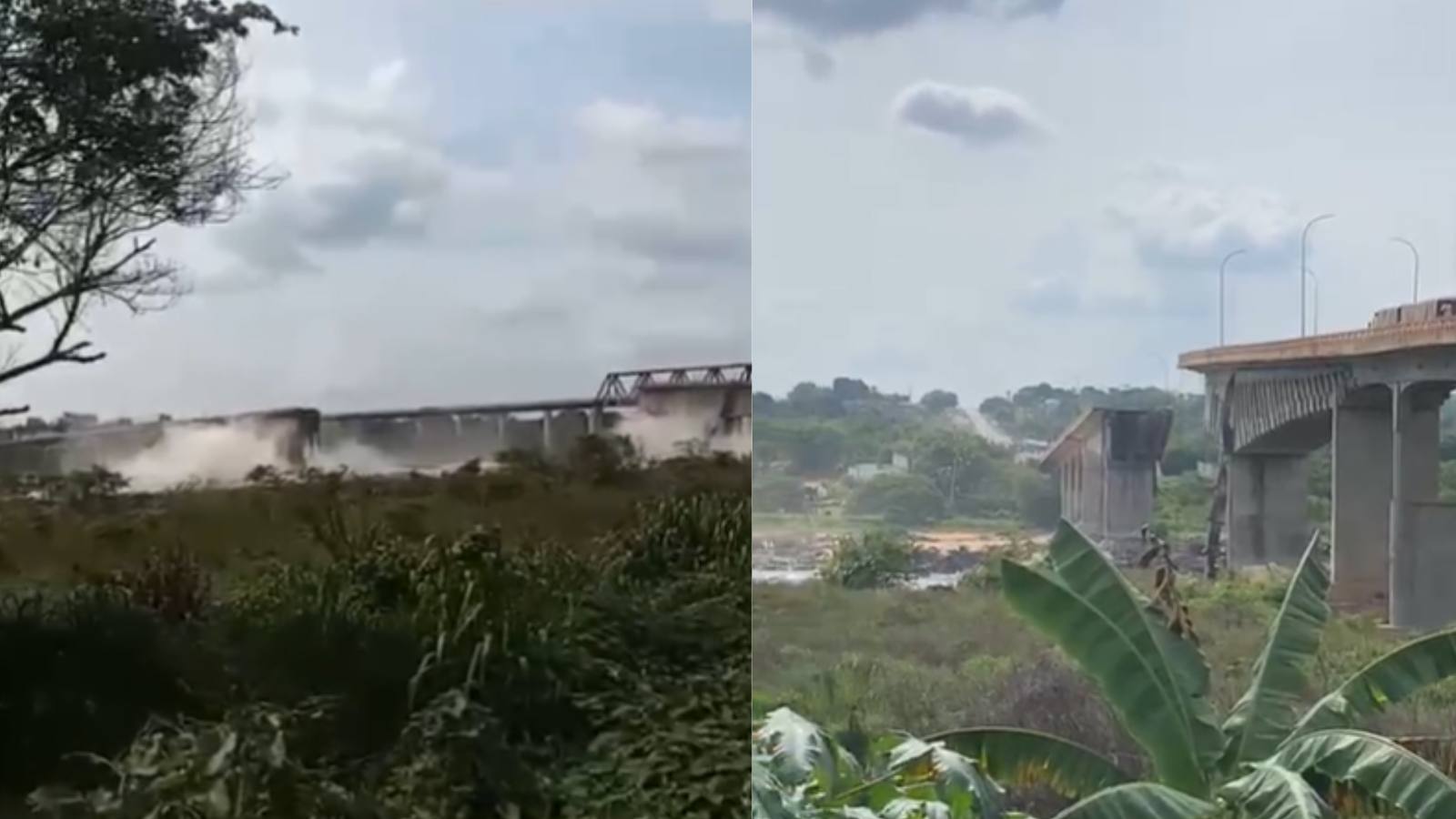 Ponte desaba na divisa entre Tocantins e Maranhão; veja vídeo